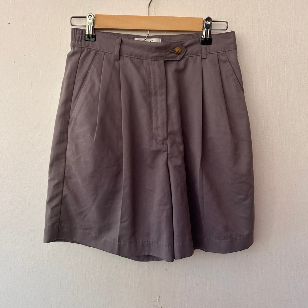 Izod Pleated Shorts Women 6 Purple High Rise Elastic Back Golf Core Tennis Prep